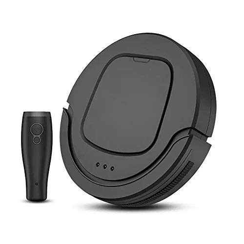 Ouuager-Home Aspiradoras Robóticas Aspirador Inteligente automático Remoto Vacuum Cleaner Control de Punto de Limpieza 400ml 1300mAh Polvo Box (Color : Black, Size : One Size)