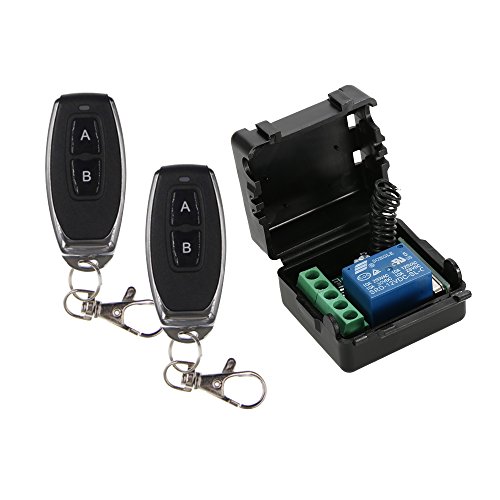 OWSOO Receptor de Relé de Interruptor de Control Remoto Inalámbrico Universal 433Mhz DC 12V 1CH y 2PCS RF Transmisores Mando a Distancia 1527 OWSOO Receptor de Relé de Interruptor de Control Remoto Inalámbrico Universal 433Mhz DC 12V 1CH y 2PCS RF Transmisores Mando a Distancia 1527