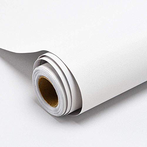 Papel Adhesivo para Mueble Blanco 40X300 cm PVC Material Adhesivo para Muebles Armario Decorativo Encimeras Mostradores de Bar Pegatinas de Renovación de Muebles