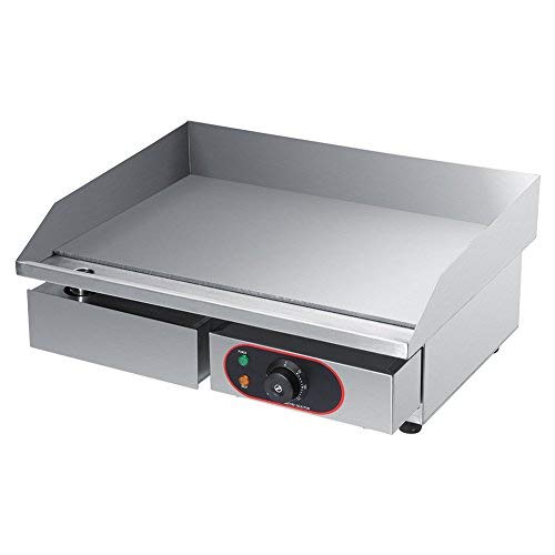 Parrillas eléctricas Barbacoa, 2200W Grande Encimera Placa calentadora Plancha de Plancha con Cajón de Aceite extraíble para Commercial Casa y Restaurante, Rango de Temperatura: 50~300 ℃