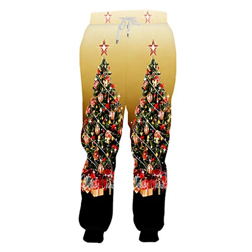 Personalidad Pantalones de Color Impresas en 3D ¨¢rbol de Navidad Hombre de Gran Tama?o de Pantal¨®n Ocasionales de los Deportes Christmas Tree XXL