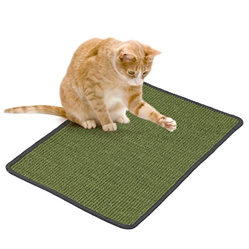 PETTOM Estera para Rascar el Gato, Afilador de uñas de sisal para Mascotas,Tabla de Rascar para Mascotas (40×60cm, Verde)