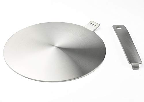 Placa de anillo difusor de calor para placa de inducción, placa adaptador de inducción con mango separable (24 cm)