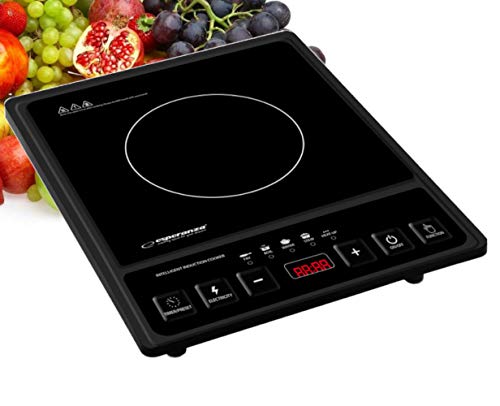 Placa de inducción portátil eléctrica, cocina de inducción única, 2000 W, regulación de temperatura en el rango de 80 °C a 270 °C, dependiendo de la función elegida hasta 8 niveles de calor Placa de inducción portátil eléctrica, cocina de inducción única, 2000 W, regulación de temperatura en el rango de 80 °C a 270 °C, dependiendo de la función elegida hasta 8 niveles de calor
