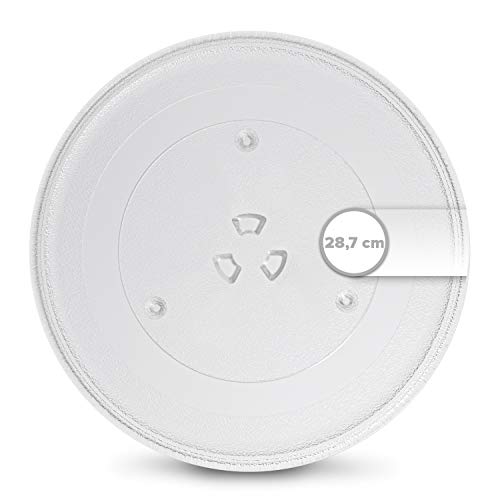 Plato giratorio para microondas, 287 mm de diámetro, plato de cristal redondo para microondas de cristal con 3 puntos Plato giratorio para microondas, 287 mm de diámetro, plato de cristal redondo para microondas de cristal con 3 puntos