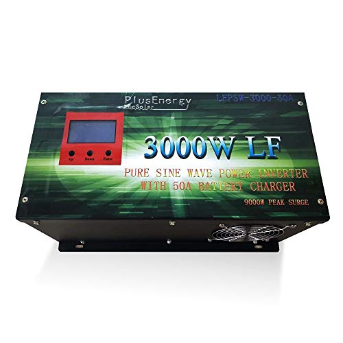 Plusenergy wccsolar Inverter 3000w Inversor Onda Pura Convertidor 12v to AC 220V+LCD+Cargador 50Amp