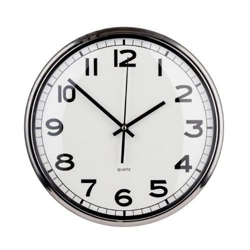 Premier Housewares Reloj de Pared, Acero, Plata, 32 cm