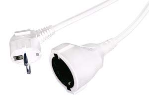 PRENDELUZ - Cable alargador (2 Metros) Resistente Color Blanco. Cable prolongador 16A. MAX. 3680W