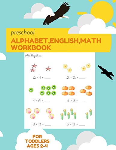 Preschool Alphabet,English,Math Workbook for toddlers ages 2-4: Trace Numbers,Alphabet Practice Workbook for Pre K, Kindergarten and Kids Ages 3-5 (Math Activity Book)