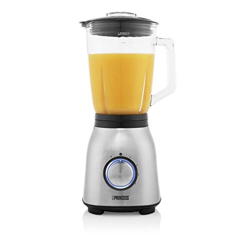 Princess 01.212091.01.001 212091 Batidora de vaso de acero inoxidable - Cuatro ajustes de velocidad - función de pulso, 1,5 L, 6 cuchillas de acero inoxidable Princess 01.212091.01.001 212091 Batidora de vaso de acero inoxidable - Cuatro ajustes de velocidad - función de pulso, 1,5 L, 6 cuchillas de acero inoxidable