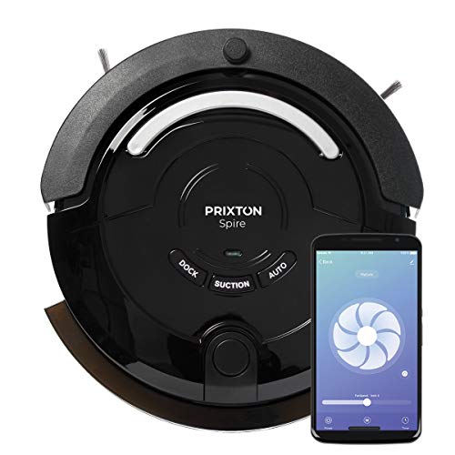 PRIXTON Spire 916 - Robot Aspirador/Robots Aspiradores Fregasuelos, con App para Móvil, Programable, para Suelo Seco y Húmedo con 3 Modos de Limpieza: Automática, Esquinas, Profunda