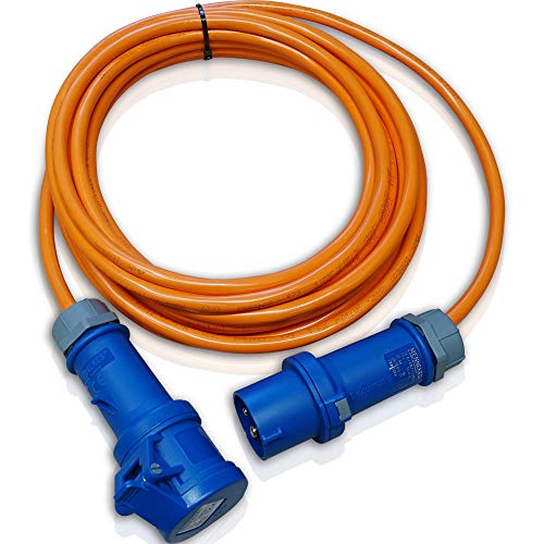Prolongación Pur CEE de 10 metros, 16 A, 3 x 2,5 mm², industrial, construcción de caravana, jardín, camping, con conector y acoplamiento Mennekes Prolongación Pur CEE de 10 metros, 16 A, 3 x 2,5 mm², industrial, construcción de caravana, jardín, camping, con conector y acoplamiento Mennekes