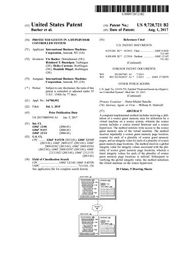 Protected guests in a hypervisor controlled system: United States Patent 9720721 (English Edition)