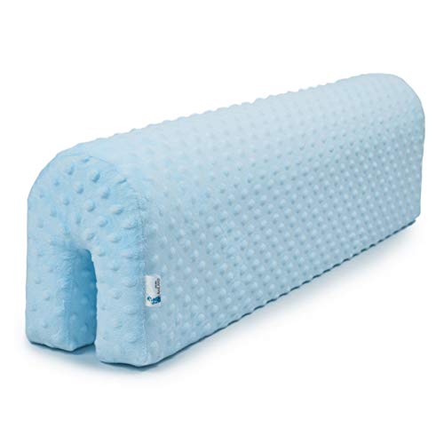 protector cuna barrera cama - protector cama anticaida, infantil protector pared cama niños (azul, 90 cm)