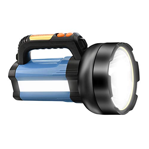 Proyector de antorcha LED recargable de 15000 mAh, luz de camping multifuncional IjoyeBeauty 3000LM, foco exterior impermeable, linterna de haz de alta potencia, linterna liviana (Azul) Proyector de antorcha LED recargable de 15000 mAh, luz de camping multifuncional IjoyeBeauty 3000LM, foco exterior impermeable, linterna de haz de alta potencia, linterna liviana (Azul)