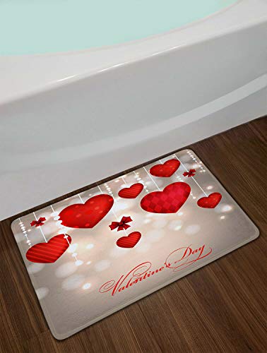 PSB Día de San Valentín joyería roja en Forma de corazón destaca decoración del baño Alfombrillas Antideslizantes
