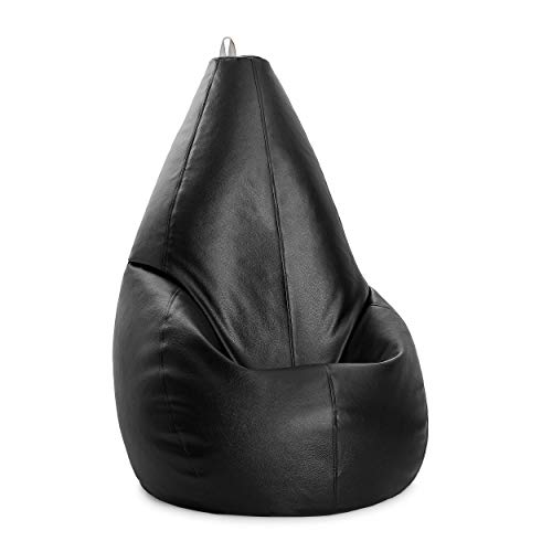 Puff Pera XL Infantil auténtico de Polipiel | Interior o Exterior | Fabricado a Mano en España 100% con Productos (Negro) Puff Pera XL Infantil auténtico de Polipiel | Interior o Exterior | Fabricado a Mano en España 100% con Productos (Negro)