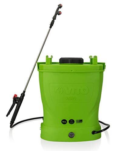 Pulverizador de batería VITO de 12 V, 16 l y 6 bares, con autonomía de 4 h y cargador, ideal para plantas, tejados y jardín