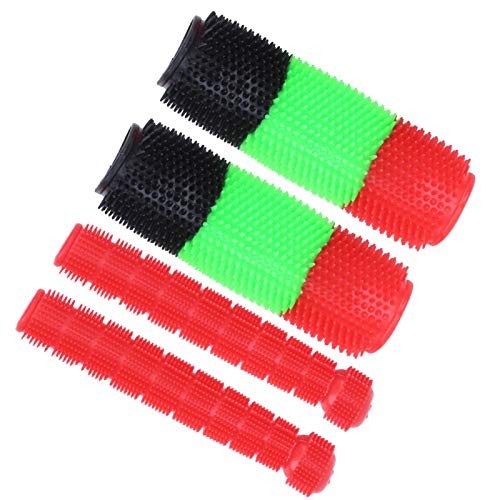 Pwshymi Manillar de Scooter Antideslizante Apto para Bicicletas fijas Accesorios para Bicicletas Plegables para Bicicleta de montaña(Black Green Red)