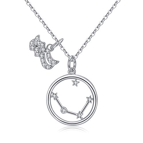 Qings Collar Plata Mujer Zodíaco Acuario BFF Amigas Amistad Collares Símbolos del Astrología Colgante Horóscopo Día de la Madre Regalo para Mujer Niña Fiesta Qings Collar Plata Mujer Zodíaco Acuario BFF Amigas Amistad Collares Símbolos del Astrología Colgante Horóscopo Día de la Madre Regalo para Mujer Niña Fiesta