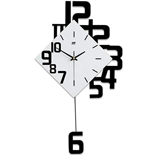 qwqqaq Péndulo Reloj De Pared Moderna, Estilo Japonés Madera Sala De Estar Swing Reloj De Pared De Cuarzo, Mando Grande Silencioso Decoración Casera-Negro 25x13inch(64x34cm)