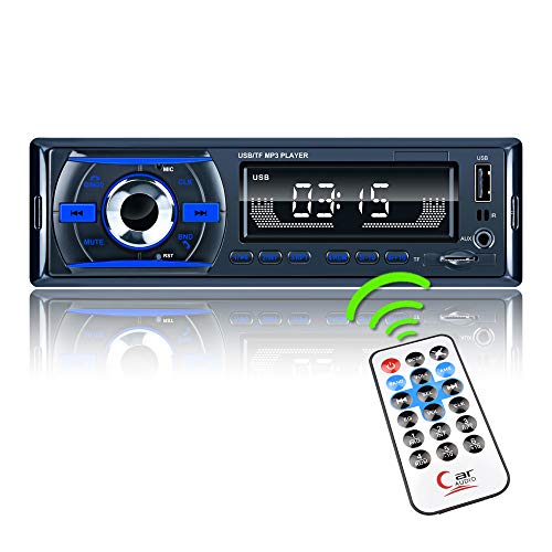 Radio Coche Bluetooth,REAKOSOUND Autoradio 1 DIN Bluetooth Manos Libres Radio Estéreo de Coche Reproductor MP3 con Control Remoto FM/USB/TF/AUX IN