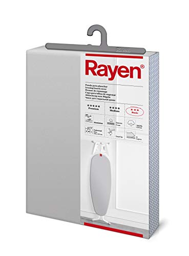 Rayen 6152.11 Funda para Tabla de Planchar, Algodón, Gris Claro Metalizado, 130x47 cm Rayen 6152.11 Funda para Tabla de Planchar, Algodón, Gris Claro Metalizado, 130x47 cm