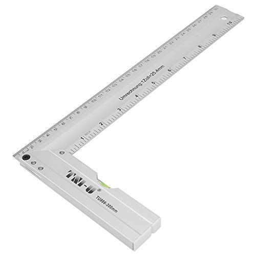 Regla de ángulo recto, 300 mm Regla de ángulo recto de aleación de aluminio de 90 grados engrosada para medida de carpintería y marcado auxiliar