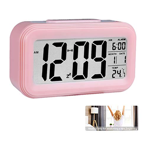 Reloj de Alarma Digital ,LCD Pantalla Reloj Alarma Inteligente y con Pantalla de Fecha y Temperatura Función Despertador con Sensor de luz y función Snooze Funciones, para Niños Adultos(Rosado) Reloj de Alarma Digital ,LCD Pantalla Reloj Alarma Inteligente y con Pantalla de Fecha y Temperatura Función Despertador con Sensor de luz y función Snooze Funciones, para Niños Adultos(Rosado)