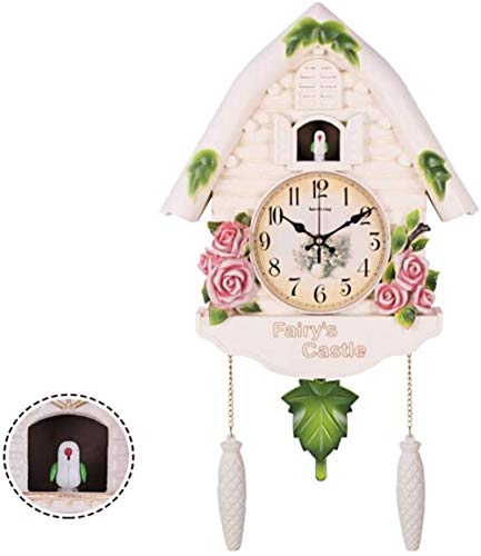 Reloj de Cuco Reloj de la Selva Negra con Voces de pájaros Naturales Reloj de Pared de casita para pájaros Carillón de Cuco con péndulo Decoración del hogar-B2 Fantastic