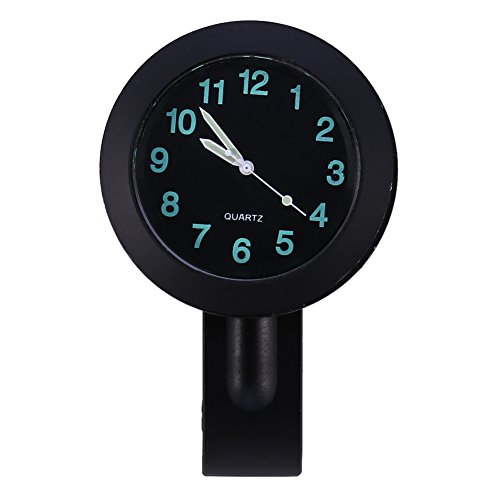 Reloj de manillar de motocicleta de 7/8"1", reloj de manillar de moto impermeable universal Keenso para Cruiser Chopper Custom Black