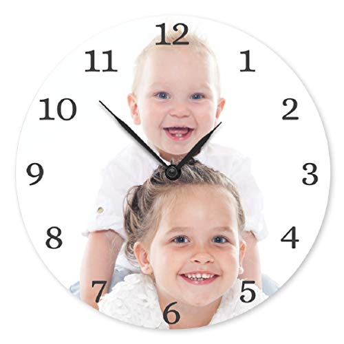 Reloj de Pared con Foto Personalizada - Personaliza Este Reloj Redondo con tu Foto Favorita Hecha de Cartón Duro con Revestimiento Endurecido