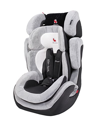 Renolux 295072.6 - Asiento infantil para coche, grupos 1, 2 y 3 (9-36 kg), color negro