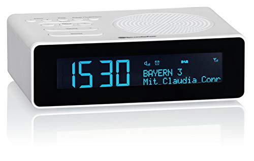 Roadstar CLR-290D+ Dab+ - Radio Despertador con Pantalla LCD, Dos alarmas, sintonizador de Radio Digital, Puerto USB, conexión para Auriculares, Memoria de 40 emisoras, Color Blanco