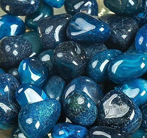 ROYAL SAPPHIRE Piedras decorativas Piedras decorativas de roca de río - Piedras de color azul natural Para mejorar la apariencia en cristalería como jarrones, acuarios y terrarios ...