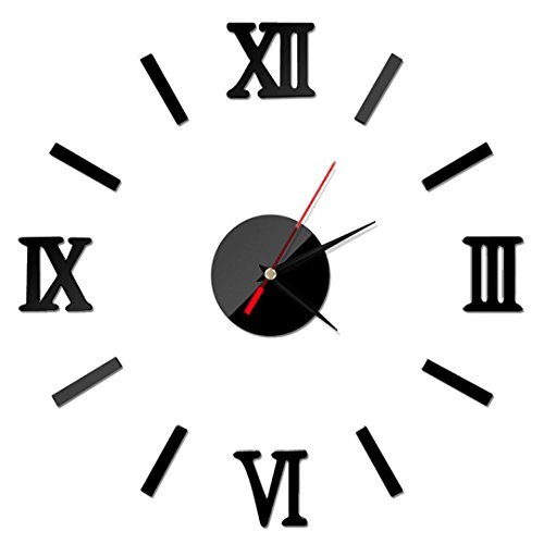 saisiyiky Reloj de Pared 3D con números Adhesivos DIY Bricolaje Moderno decoración Adorno para hogar y Oficina Etiqueta de Pegatina de Pared Desmontable acrílico Reloj Decorativo Espejo 3D