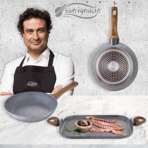 San Ignacio Set 2 Sartenes 20/24 y Asador Grill 35.5 x 28.3 Daimiel, Inducción, Gris Aluminio Forjado San Ignacio Set 2 Sartenes 20/24 y Asador Grill 35.5 x 28.3 Daimiel, Inducción, Gris Aluminio Forjado