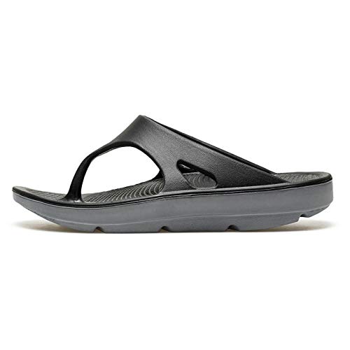 SARUI Zapatos de Playa y Piscina Unisex AdultoChanclas de Gran tamaño para Hombres, Zapatillas de Playa Casuales de Suela Gruesa, Sandalias de rehabilitación Antideslizantes y amortiguadoras-Negro_47