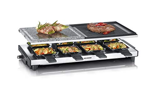 Severin RG 2373 Raclette con piedra natural y parrilla, Plástico y Acero Inoxidable, Negro Severin RG 2373 Raclette con piedra natural y parrilla, Plástico y Acero Inoxidable, Negro