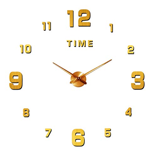 SHS Mute DIY Reloj de Pared con Adhesivo 3D, Sin Marco, Tamaño Grande, Para Decorar La Oficina o Casa,Plateado-2 Años de Garantía SHS Mute DIY Reloj de Pared con Adhesivo 3D, Sin Marco, Tamaño Grande, Para Decorar La Oficina o Casa,Plateado-2 Años de Garantía