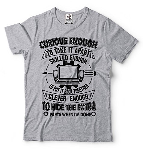 Silk Road Tees Camiseta de la reparación del Ordenador Masculino Curioso Divertido Suficiente Técnico de Software Ingeniero en Informática Ingeniero Camiseta Medium Gris Silk Road Tees Camiseta de la reparación del Ordenador Masculino Curioso Divertido Suficiente Técnico de Software Ingeniero en Informática Ingeniero Camiseta Medium Gris