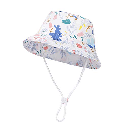 Sombrero de Sol para Niño Unisexo Algodón Transpirable Gorra Protección Solar para Bebés, Niñas Niños Infantil Pequeñito 50-52cm