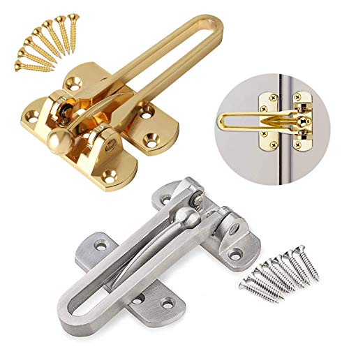 SoundZero 2pcs Pestillo de Aleación de zinc, Cadena Seguridad Puerta, Puerta Delantera Restrictores de Cadena de Puerta para proteger contra entrada forzada Cierre de puerta con candado antirrobo SoundZero 2pcs Pestillo de Aleación de zinc, Cadena Seguridad Puerta, Puerta Delantera Restrictores de Cadena de Puerta para proteger contra entrada forzada Cierre de puerta con candado antirrobo