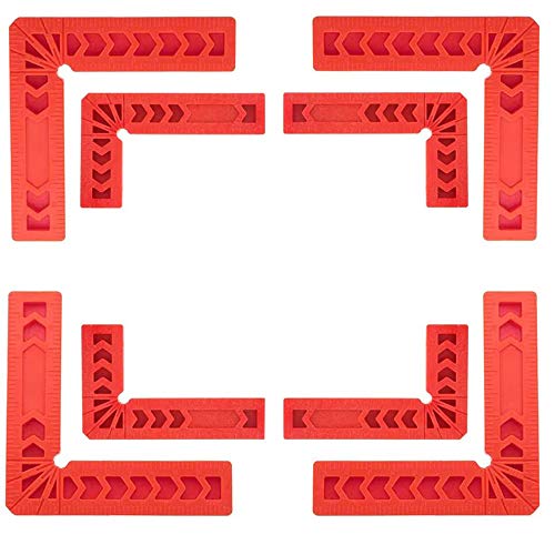 SSyang 8 Piezas Regla de ángulo de 90 grados Plástico Tipo L Abrazaderas de ángulo recto Carpintería Herramienta de carpintero Escuadra de sujeción de esquinas para Cajas,Gabinetes O cajones(3"/4")