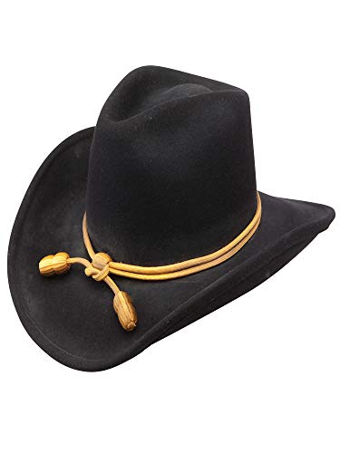 Stetson Men's Fort Crushable Wool Leather Hatband Western Cowboy Hat - Black