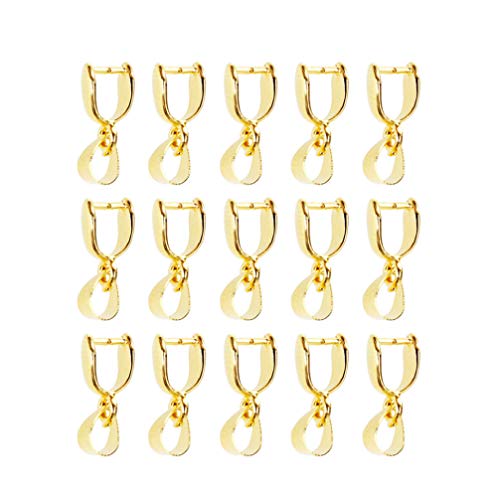 Supvox 50 Unids Pinch Clip Fianza Cierre de Gancho Hebilla Pinch Clasp Dangle Charm Bead Colgante Conector para Collar Joyería Diy Craft Making Golden