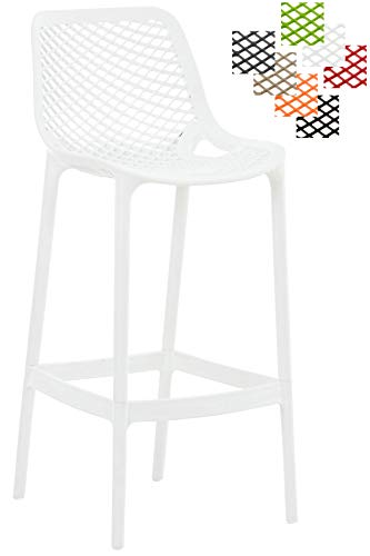 Taburete Air Fabricado en Plástico I Taburete de Exterior y/o Interior I Silla Alta de Terraza con Resplado & Reposapiés I Color:, Color:Blanco Taburete Air Fabricado en Plástico I Taburete de Exterior y/o Interior I Silla Alta de Terraza con Resplado & Reposapiés I Color:, Color:Blanco