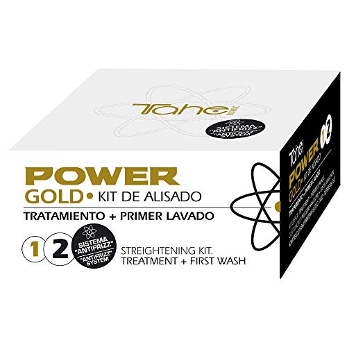 Tahe Power Gold Mask Kit Profesional de Alisado Individual (Tratamiento + Primer Lavado) Sistema Anti-Frizz 100 ml