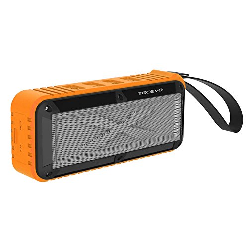 TECEVO Outdoor Wireless Bluetooth Speaker with Microphone - Rugged Splashproof Water Resistant Shockproof Dustproof - (S30 Orange), [Importado de UK]