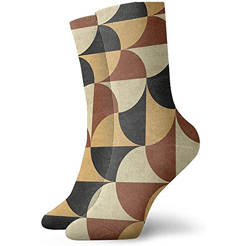Tedtte Piso de mármol viejo, calcetines atléticos cortos de moda de patrón geométrico abstracto 30 cm